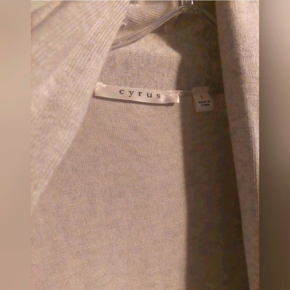 Cyrus Knit Open Front Cardigan Sweater Light Gray Large Minimalist Neutral - Picture 6 of 7